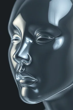 A transparent, hollow, face, a negative photo , 8k, high resolution