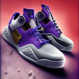 star wars sneaker inspired by kobe bryant, audi RS6, Los Angeles Lakers, 35mm camera, magazine advertisement, realistic shot 3/4 view from the lateral front