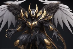 grendel in 8k anime concept artstyle, venom them, neon effect, big white wings, feathers, full body, apocalypse, intricate details, highly detailed, high details, detailed portrait, masterpiece,ultra detailed, ultra quality