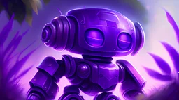 a very cute purple robot, violet tones, psychedelic, sharp focus, magical, high quality, 8k, digital painting