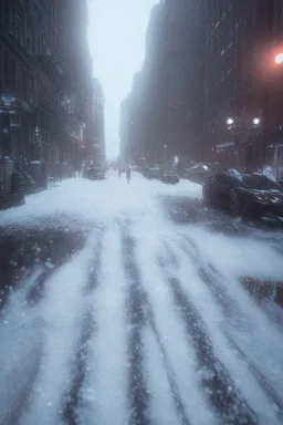 SNOW FALLING ON 1950 NEWYORK STREET