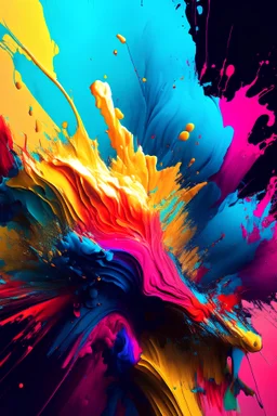abstract painting, full color, vibrant colors, 8k resolution, splashed
