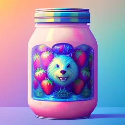 tropic landscape, white background, aerographic style,realistic painting of a big jar with marmelade,volumetric blue clouds,pink sky environment and flying strawberries in background, volumetric lighting,dramatic lighting, detailed digital painting, extreme dense and fine fur, anime, ornate, colour-washed colors, elegant, small minutiae, tiny features, particulars, centered, smooth, sharp focus, renderman gofur render, 8k, uhd, detailed eyes, real