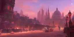 video game level design, city environment, concept art, cinematic, star wars