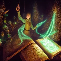 Cleric casting a magic spell, projecting hologram, 8k resolution, high-quality, fine-detail, iridescent, intricate, detailed matte, volumetric lighting, illustration, brian froud, howard lyon, selina french, anna dittmann, annie stokes, lisa parker, greg rutowski, frank miller