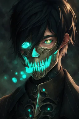 fantasy art, male, young elf, noble, mask, pale skin color