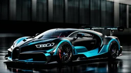 Rear View A stunningly realistic (((Bugatti Divo x brabus))), intricate detail and perfection in every surface, glimmering metal and luxurious contours, a (perfect model) for a desktop wallpaper fit for high resolution screens, evoking a sense of futuristic elegance in a (4K cinematic atmosphere).