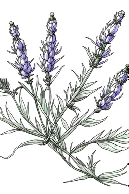 Lavender like hand drawing