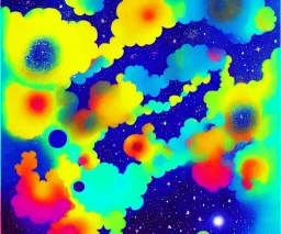 Vía Lactea. Art by "Guillermo Pérez Villalta". Vivid colors contrasts in an impressive way.