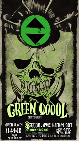 green old scool hardcore punk flyer