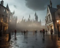 scene from harry potter and the order of the phoenix, dynamic lighting, dynamic movement, Sirius Black, Harry Potter, Remus Lupin, magic, 8k resolution, Voldemort, monochromatic, DSLR, panorama, complementary colours, splash of colour, hyperrealism, 8k resolution concept art, intricately detailed