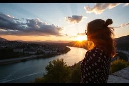 Create hypeCreate hyper-realistic photo of [Swiss] hills ,river, escape . Soft bright daylight, . DSLR quality, sharp focus.r-realistic photo of [Swiss] city scape. . Sunset cloudy sky godrays ,beautiful lady in closeup . DSLR quality, sharp focus.