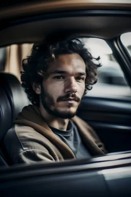 portrait of tre man sitting in the car