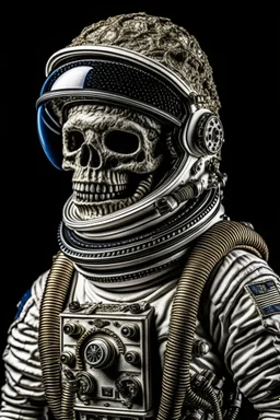 absurdres, intricate details, masterpiece, best quality, high resolution, 8k, (skeleton in astronaut spacesuit:1.2), (skull:1.3), (broken helmet:1.4), (colored light bulbs:1.3), spacesuit, lunar surface, craters, black sky, stars, shot on camera Canon 1DX, 50 mm f/2.8 lens, raw, by Paul Žižka