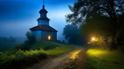 Time of Day : Midnight Weather : Fogbank Location: A peaceful monastery Atmosphere : A vibrant feel to the place