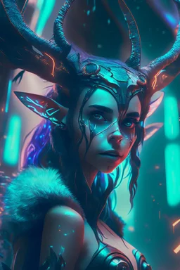 Faun fairy ,futuristic, cinematic, cyberpunk, 8k quality