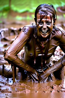 Covered in mud