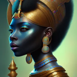 sango fantasy, fantasy magic, intricate, sharp focus, illustration, highly detailed, digital painting, concept art, matte, masterpiece head sexy African beauty black afro hair earth lady blue African huts Egyptian princess