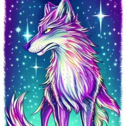 A magical sparkle wolf