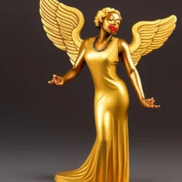 african-American golden angel in art deco style