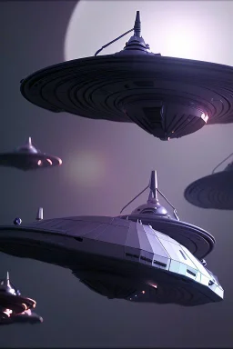 alien SPACESHIPS, clean art NFT, blender 3d