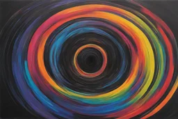 man, colorful, rainbow, A visually striking and abstract representation of the void and a black hole, utilizing dark hues and dynamic shapes to evoke the enigmatic and powerful aspects of cosmic emptiness, (visually striking abstract representation:1.4), (the void and black hole:1.5), (dark hues and dynamic shapes:1.3), (expressive and cosmic ambiance:1.2), drawing inspiration from abstract interpretations of the cosmic void and black hole phenomena