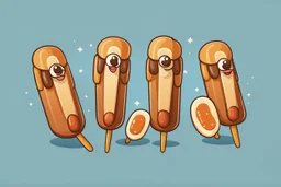 corndogs in a clean vector cartoon style