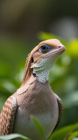 A Lizard head with dove body