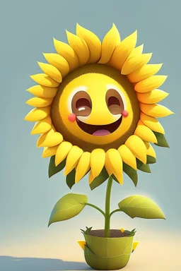 cheery and cute sunflower avatar full body