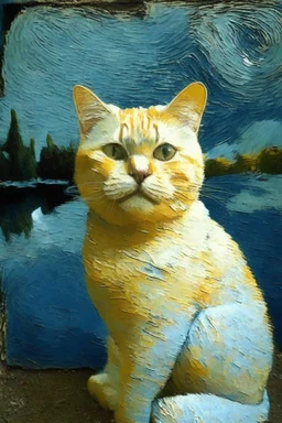 Portrait of a cat by Van Gogh