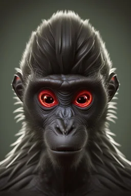 Demonic bird-monkey hybrid, dark, darker colours,highly intricate, Realistic photography, incredibly detailed, ultra high resolution, 8k, complex 3d render, cinema 4d.