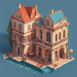 Venetian House Vector Art Fantasy Isometric view