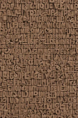 A brick wall made up of words and letters of the English alphabet, Many letters, abstraction. A high-resolution image of 8 K.