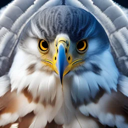 portrait of a bird of prey, feathers, extremely sharp detail, finely tuned detail, ultra high definition, 8 k, unreal engine 5, ultra sharp focus, winter ambiance