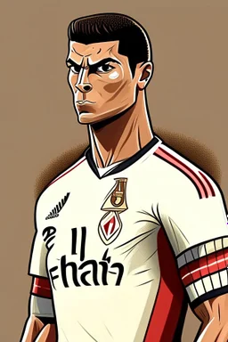 Cristiano Ronaldo wears the Egyptian Zamalek club jersey cartoon 2d