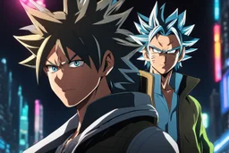 Rick in 8k anime realistic drawing style, close picture, neon, intricate details, highly detailed, high details, detailed portrait, masterpiece,ultra detailed, ultra quality