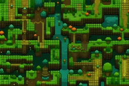 2d platformer forest ground tile set ortographic view and seperated tiles