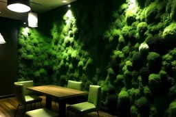 artificial dark green moss wall, aesthetic
