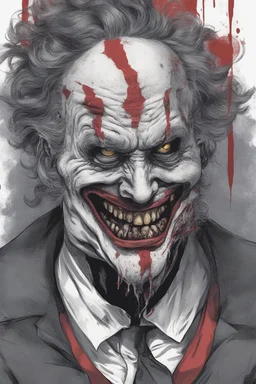 A portrait of a zombie clown in comic style