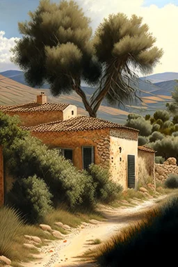 Spanish landscape painting, detailed, natural, realistic