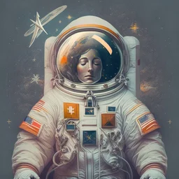 astronaut in the style of christian iconography