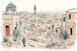 make an illustration of Palestine in the style of Quentin Blake