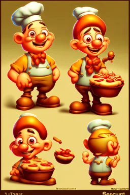 a cartoon character thirty years old confectioner , an ultrafine detailed painting by senior character artist, featured on polycount, sots art, artstation hd, 2d game art, behance hd