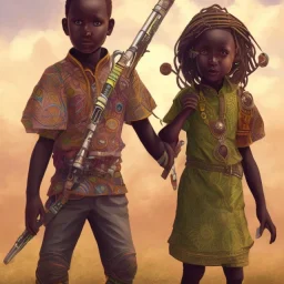 East African futuristic children realistic