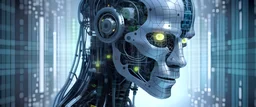 Generate an awesome image about AI working in computer