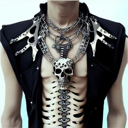 chest bones punk fashion neckless