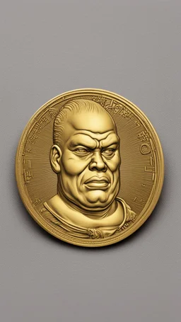 a golden coin with a print of Abobo