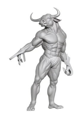 The Minotaur a man with a bull's head