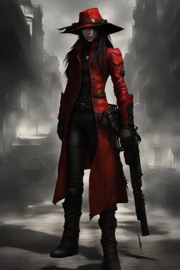 Vincent Valentine mujer joven cuerpo entero