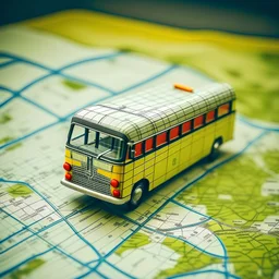 bus on a map